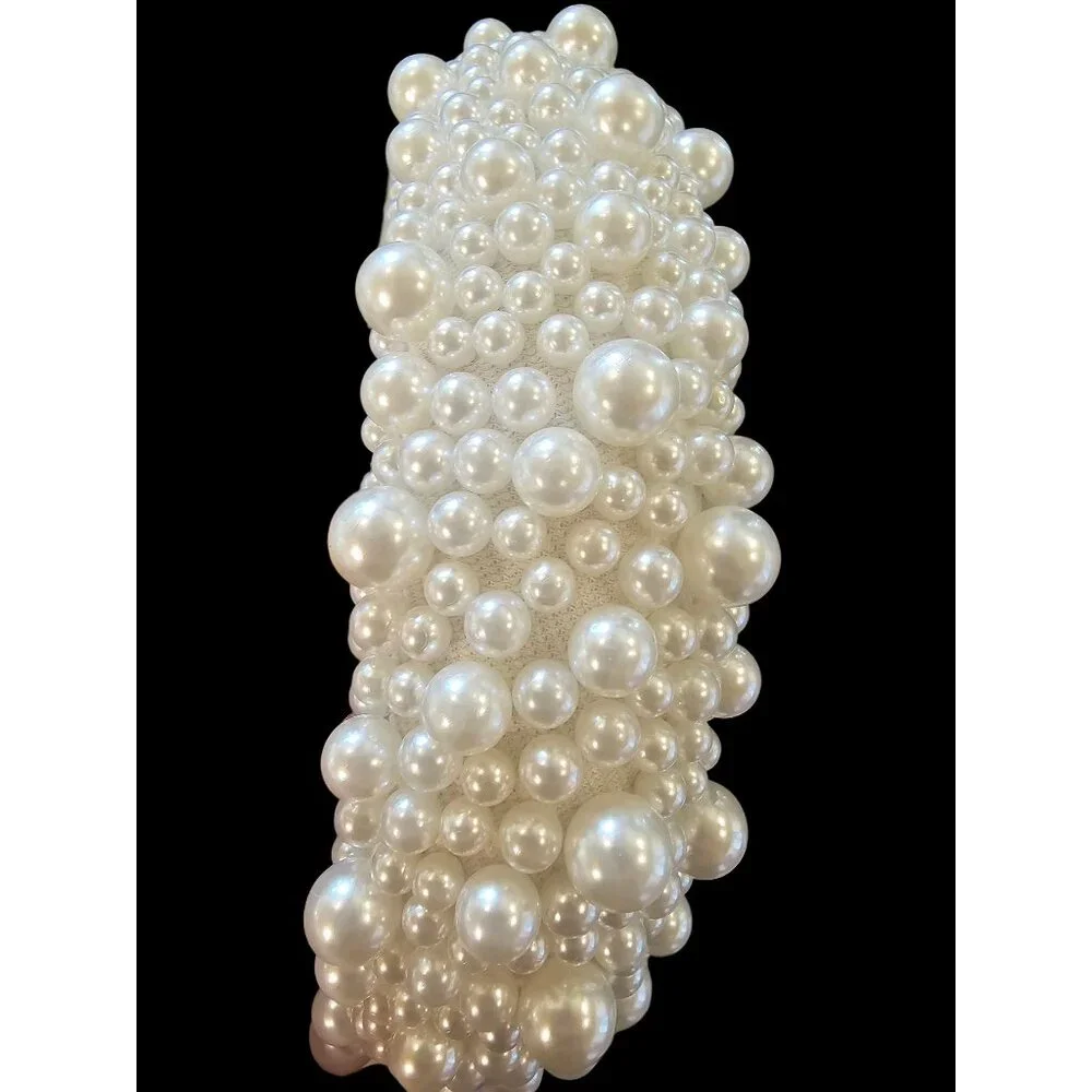 White/Large Pearl Bridal Headband - Marionat